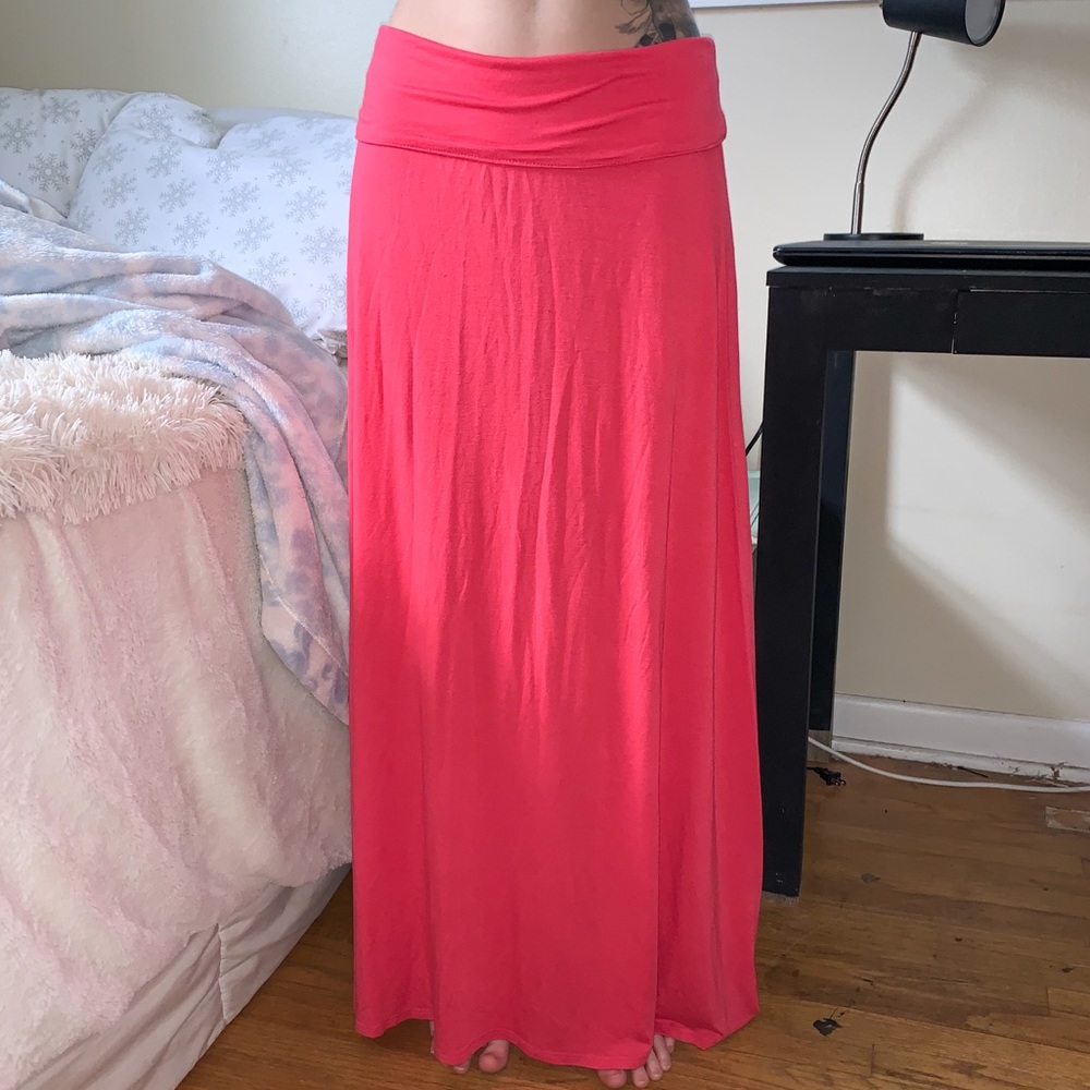 Pink/Peachy Long Skirt W/ Foldable Top